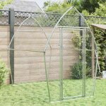 Vidaxl cage pour poules argent 200x105x182 cm acier galvanis, poulailler, enclos  poules, poulailler ...