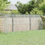 Vidaxl cage pour poules argenté 400x105x182 cm acier galvanisé poulailler enclos à poules poulailler ... Vidaxl cage pour poules argenté 400x105x182 cm acier galvanisé poulailler enclos à poules poulailler ...