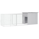 Vidaxl cage pour poules gris 300x91x100 cm acier galvanis� parcours � poules cabane � poules poulailler ...