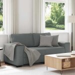 Vidaxl canap� � 2 places gris fonc� 140 cm tissu canap� canap� 2 places canap� en tissu divan canap� ...