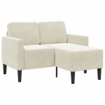 Vidaxl canapé 2 places avec méridienne en l crème 125 cm velours canapé 2 places de chambre causeuse ... Vidaxl canapé 2 places avec méridienne en l crème 125 cm velours canapé 2 places de chambre causeuse ...