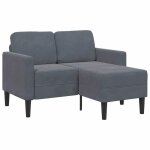 Vidaxl canap 2 places avec mridienne en l gris fonc 125 cm velours canap 2 places de chambre causeuse ...