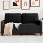 Vidaxl canap� � 2 places noir 140 cm velours canap� canap� rembourr� si�ge de salon causeuse canap� de ...