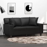 Vidaxl canapé 2 places avec oreillers décoratifs noir 120cm similicuir canapé causeuse canapé de salon ... Vidaxl canapé 2 places avec oreillers décoratifs noir 120cm similicuir canapé causeuse canapé de salon ...