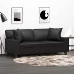Vidaxl canapé 2 places avec oreillers décoratifs noir 140cm similicuir, canapé, causeuse, canapé de salon, ... Vidaxl canapé 2 places avec oreillers décoratifs noir 140cm similicuir, canapé, causeuse, canapé de salon, ...