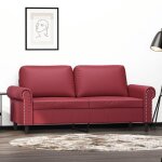 Vidaxl canapé à 2 places rouge bordeaux 140 cm similicuir 359507 Vidaxl canapé à 2 places rouge bordeaux 140 cm similicuir 359507