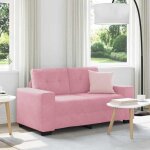 Vidaxl canap� 2 places en velours rose de 120 cm. compact super confortable parfait pour le salon style ...