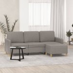 Vidaxl canapé à 3 places avec repose - pieds taupe 180 cm tissu 3201199 Vidaxl canapé à 3 places avec repose - pieds taupe 180 cm tissu 3201199