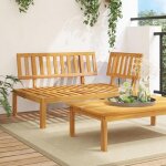 Vidaxl canap d'angle palette de jardin bois massif d'acacia, canap palette en bois, banc d'extrieur, ...