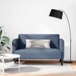Vidaxl canap� causeuse bleu 109 cm tissu velours c�tel� causeuse canap� canap� rembourr� canap� 2 places ...