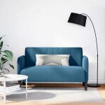 Vidaxl canap� causeuse bleu 109 cm velours canap� deux places divan si�ges de salon canap� canap� rembourr� ...