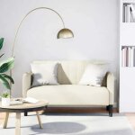 Vidaxl canap� causeuse cr�me 109 cm velours canap� deux places divan si�ges de salon canap� canap� rembourr� ...