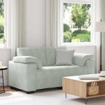 Vidaxl canap� causeuse gris clair 160x77x82 cm velours canap� deux places divan si�ge de salon canap� ...