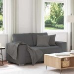 Vidaxl canap� causeuse gris fonc� 160x77x82 cm tissu velours c�tel� causeuse canap� canap� rembourr� ...