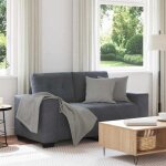 Vidaxl canap� causeuse gris fonc� 160x77x82 cm velours 4105111