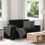 Vidaxl canap causeuse noir 120 cm velours canap deux places divan sige de salon canap canap rembourr ...