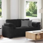 Vidaxl canap� causeuse noir 140 cm velours, canap� deux places, divan, si�ge de salon, canap�, canap� ...