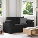 Vidaxl canap� causeuse noir 160x77x82 cm velours canap� deux places divan si�ge de salon canap� canap� ...