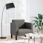 Vidaxl canap� - chaise accoudoirs gris clair 54 cm tissu velours c�tel� canap� simple canap� confort ...
