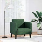 Vidaxl canap� - chaise accoudoirs vert jungle 54 cm tissu velours c�tel� canap� simple canap� confort ...