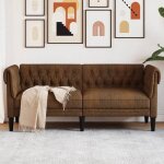 Vidaxl canap chesterfield 2 places chaise avec accoudoirs et dossier sige avec pieds fauteuil tv de ...