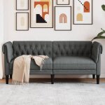 Vidaxl canap� chesterfield 2 places si�ge avec accoudoirs et dossier meuble de salon salle de s�jour ...
