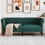 Vidaxl canap� chesterfield 2 places si�ge avec accoudoirs et dossier meuble de salon salle de s�jour ...