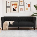 Vidaxl canap chesterfield 3 places chaise avec accoudoirs et dossier sige avec pieds fauteuil tv de ...