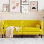 Vidaxl canapé chesterfield avec traversins 2 places jaune velours canapé canapé rembourré canapé à 2 ... Vidaxl canapé chesterfield avec traversins 2 places jaune velours canapé canapé rembourré canapé à 2 ...