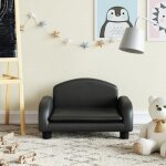 Vidaxl canap� pour enfants noir 50x40x30 cm similicuir mini canap� mini canap� - chaise mini canap� pour ...