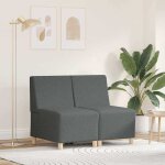 Vidaxl canap� gris fonc� 55 x 74 x 82 cm - set de 2 tissu moderne cadre en bois composite pieds en poteau ...