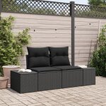 Vidaxl canap� de jardin 2 places avec coussins noir rotin synth�tique 42006801