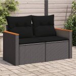 Vidaxl canap� de jardin avec coussins 2 places si�ge avec accoudoirs transat avec dossier meuble de terrasse ...