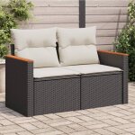 Vidaxl canap� de jardin avec coussins 2 places si�ge avec accoudoirs transat avec dossier meuble de terrasse ...