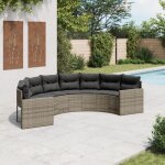Vidaxl canapé de jardin avec coussins demi - rond gris résine tressée canapé d?extérieur canapé de forme ... Vidaxl canapé de jardin avec coussins demi - rond gris résine tressée canapé d?extérieur canapé de forme ...