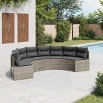Vidaxl canapé de jardin avec coussins demi - rond gris résine tressée canapé d?extérieur canapé de forme ... Vidaxl canapé de jardin avec coussins demi - rond gris résine tressée canapé d?extérieur canapé de forme ...