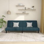 Vidaxl canap - lit  2 places bleu velours 375840