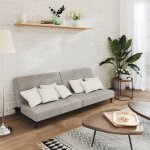 Vidaxl canap - lit  2 places gris clair velours 375732