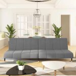 Vidaxl canap - lit  2 places gris clair velours 375874