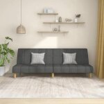 Vidaxl canap - lit  2 places gris fonc tissu 375827