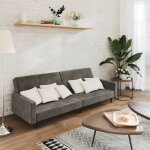Vidaxl canap - lit  2 places gris fonc velours 375738