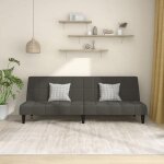 Vidaxl canap - lit  2 places gris fonc velours 375842