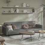 Vidaxl canapé - lit 2 places gris similicuir 375953 Vidaxl canapé - lit 2 places gris similicuir 375953