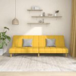 Vidaxl canapé - lit à 2 places jaune tissu 375831 Vidaxl canapé - lit à 2 places jaune tissu 375831