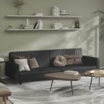 Vidaxl canap - lit 2 places noir similicuir 375951