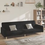 Vidaxl canap� - lit � 2 places noir tissu 375729