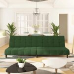Vidaxl canap - lit  2 places vert fonc velours 375765