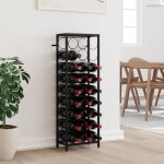 Vidaxl casier  bouteilles de 27 bouteilles noir 34x18x100cm fer forg 358365