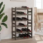 Vidaxl casier  bouteilles pour 30 bouteilles gris bois pin solide 373380