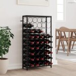 Vidaxl casier  bouteilles de 45 bouteilles noir 54x18x100cm fer forg 358367